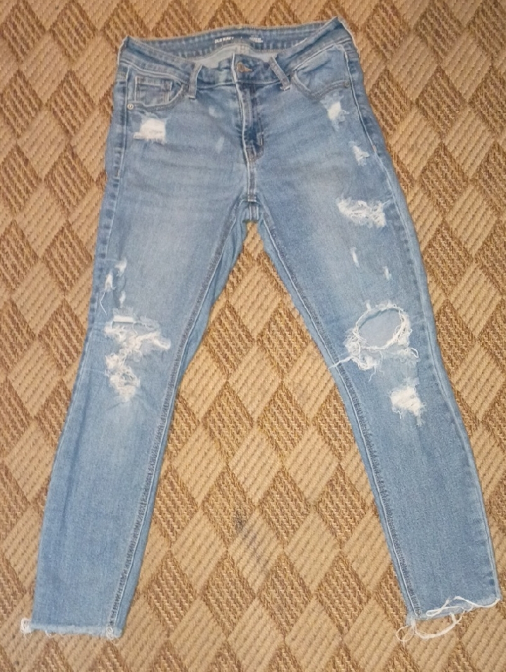 Old Navy Light Blue Ripped Skinny Jeans